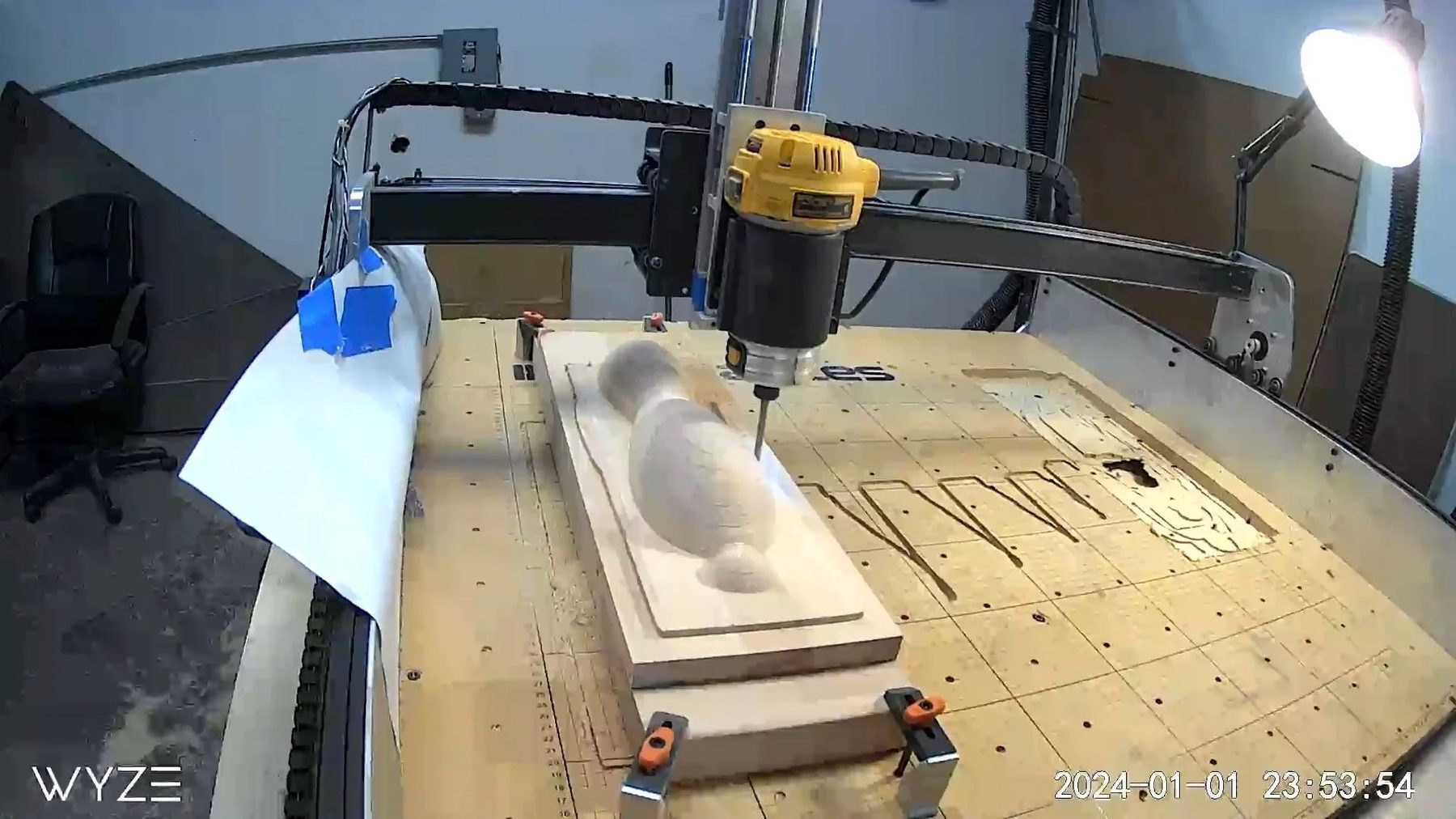 CNC routing a butterfly pattern